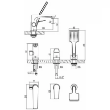 Смеситель для ванны и душа Lemark Bronx (LM3745GM)