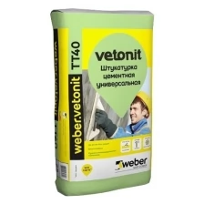 Вебер.ветонит ТТ 40 штукатурка цементная универальная (25кг) / WEBER.VETONIT TT40 штукатурка цементная универсальная (25кг)