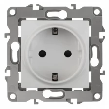 Розетка ЭРА 12-2011-01, 16 А, с заземлением, белый